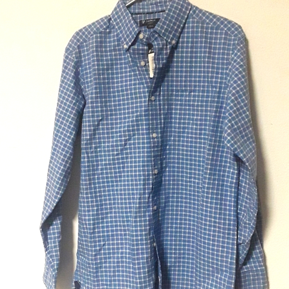 c NEW CREMIEUX CLASSICS BLUE SQUARE DESIGN MED SHIRT